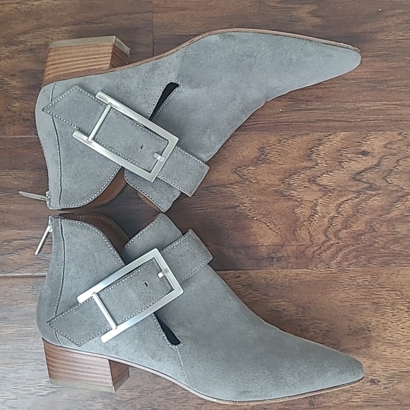 Aquatalia Gray Ankle Boots with Buckle - Picture 7 of 12